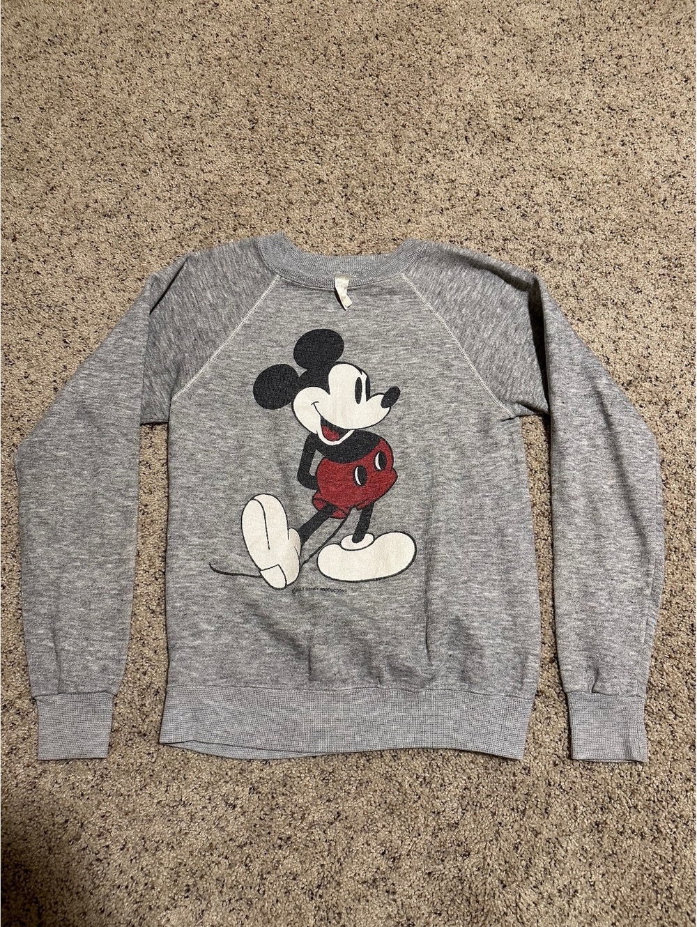 Vintage Disney Mickey Mouse Gray Pullover Sweatshirt